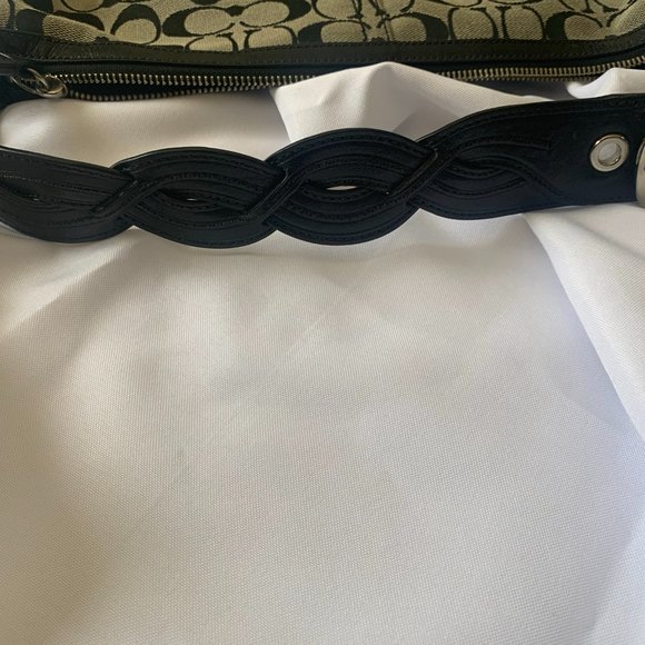 Coach black hobo handbag - canvas, leather, braid - Picture 5 of 6